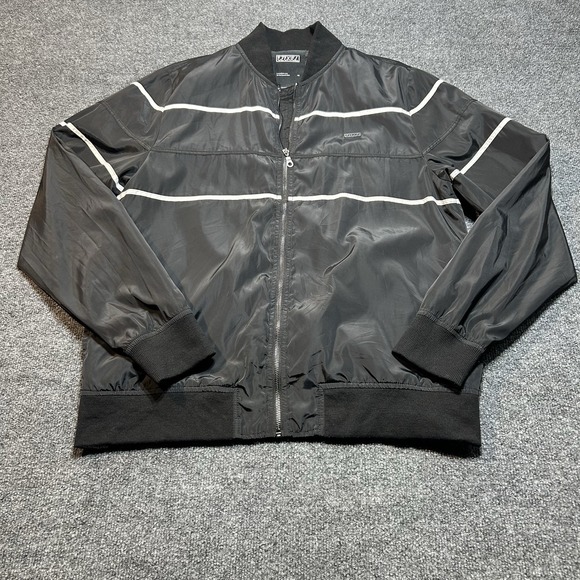 Ezekiel Other - Ezekial Jacket Mens Large Black Full Zip Hooded Jacket Pockets Windbreaker